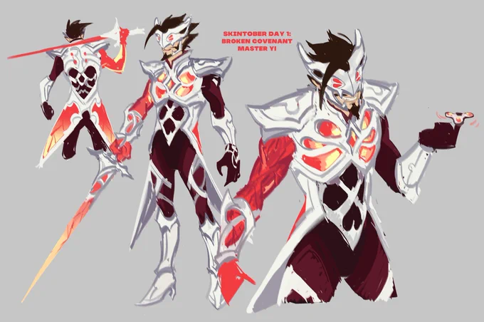 SKINTOBER DAY 1: BROKEN CONVENANT COMPLETE!I rolled Master Yi, so he's a samurai vampire guy? :D#skintober2023 #ArtofLegends #LeagueOfLegends 