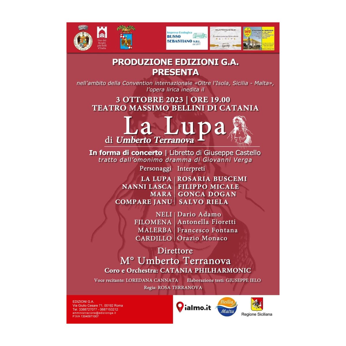 SopranoGDogan's tweet photo. Sono entusiasta di annunciare il mio debutto nel ruolo di Mara nell'opera contemporanea "La Lupa", composta dal Maestro Umberto Terranova e  libretto di Giuseppe Castello, tratto dall'omonimo dramma di Giovanni Verga. 
#sopranogoncadogan
#LaLupa
#giovanniverga https://t.co/lveW07rDBn