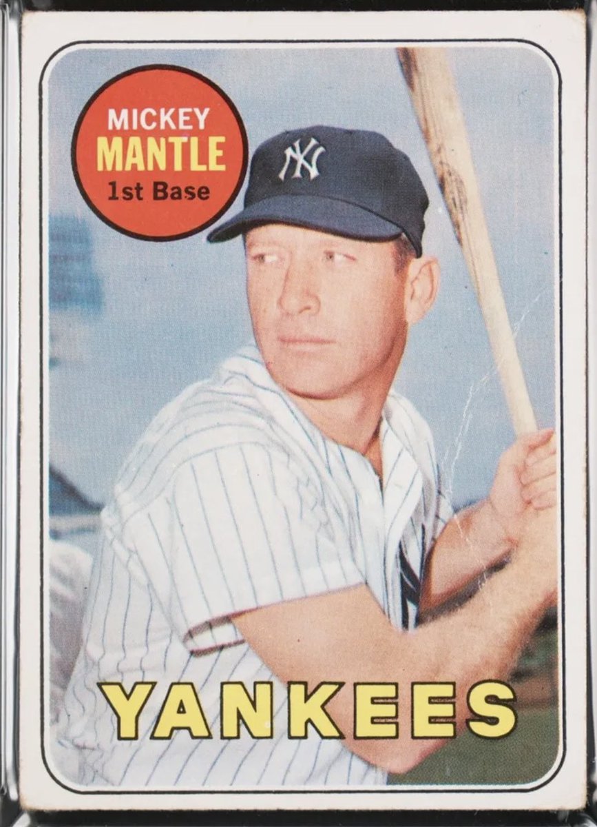 CardboardHistry's tweet photo. Just got my all-time #CareerCapper card in the mail this weekend. #TheMick didn’t announce his retirement until 3/1/69 so thankfully @Topps had created this gem giving us the #Yankees icon’s final stat line…sitting at #3 on all-time HR list & the painful .298 career BA. https://t.co/7PgVkt3muG