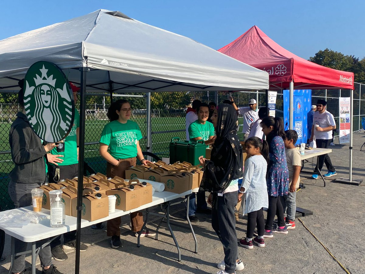 run4mtl's tweet photo. A warm shoutout to Jeff and the incredible Starbucks team for standing by us during Run for Montreal. Your support added a special blend of warmth to our charity run! ☕🙌 #RunForMontreal #Starbucks #Mercy4Mankind https://t.co/4kizoaOOai