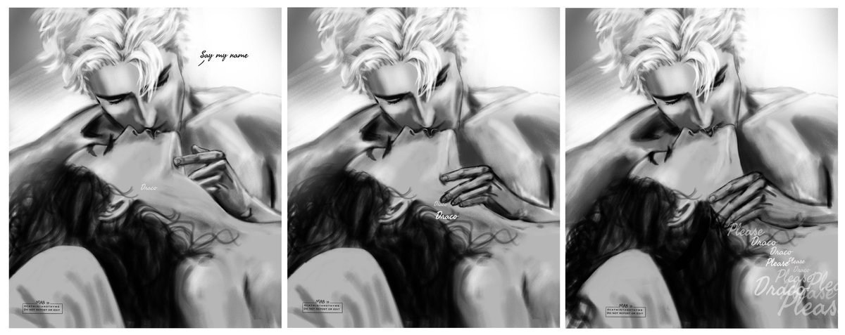 After a busy day of packing yesterday I drew some dramione to relax. Thinking of Expect to be Accosted Draco always wanting her to say his name 🫠