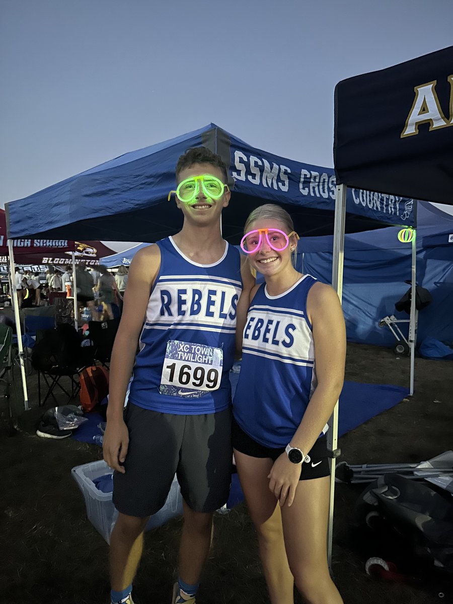 Cross Country runners Emma DeWeese and Dominic Hellberg competed in the Nike Valley Twilight Race in Terre Haute on Saturday. This event welcomed over 100 schools from all across Indiana. Way to represent South Spencer! Go Rebels! 

#championsofhighschoolsports @IHSAA1