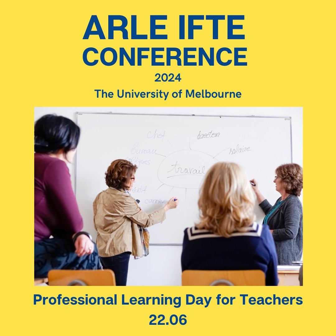ARLEIFTE2024's tweet image. Calling L1 educators in Australia: save the date for the #ARLEIFTE2024 Professional Learning Day at @EduMelb. 
Join us for interactive and practical sessions led by experts in the field.
Registration opens soon - stay tuned for updates. 
#ProfessionalDevelopment #Austeachers