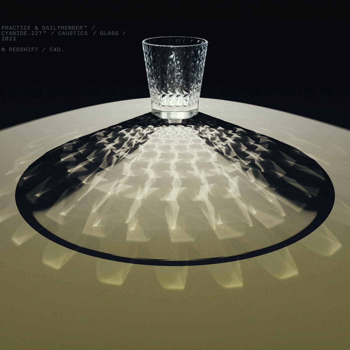 cyanide227's tweet photo. Glass Experiments
(Caustics with Displacement method)
Redshift / C4D
.
#redshift #maxon #cinema4d #glass #studies #displacement #render #cgi #3d #royalglass #caustics #studioshot https://t.co/pmyVhWKAKl