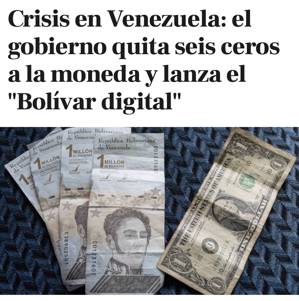 agusantonetti's tweet photo. Massa acaba de proponer una “Moneda Digital Argentina”. Es literalmente lo que hizo Maduro en Venezuela con el “bolivar digital” en el 2021. Duró solo tres meses. Es un delirante. #Debate2023 https://t.co/rnlXyIJkYH