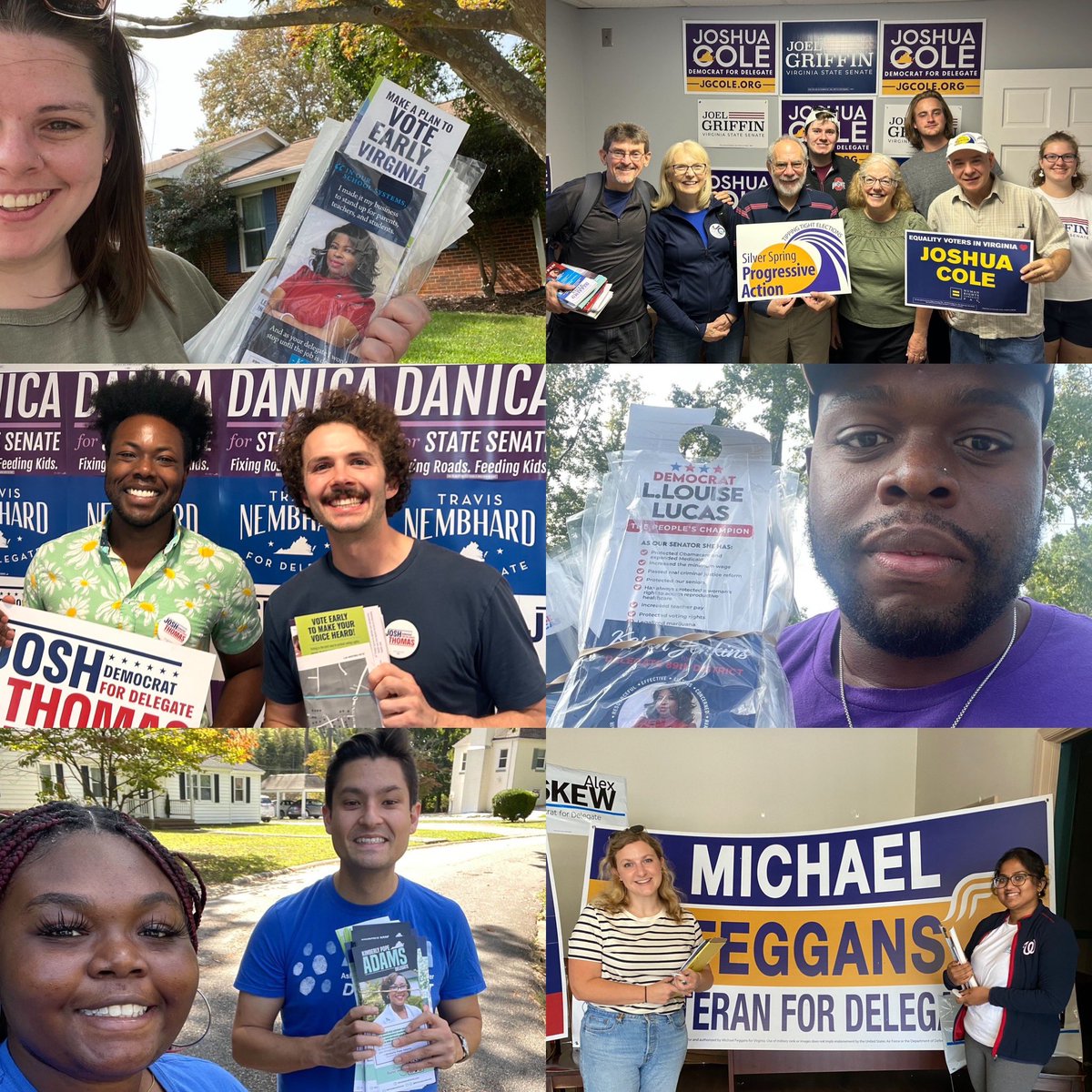 VAHouseDems's tweet photo. Happy #Knocktober! With 37 days until Election Day and early voting already underway, caucus staff spanned the Commonwealth knocking doors and talking to voters. There are great candidates who need your help. Visit https://t.co/m6F7MRrrgP to sign up for a volunteer shift! https://t.co/XXONMLxKVc