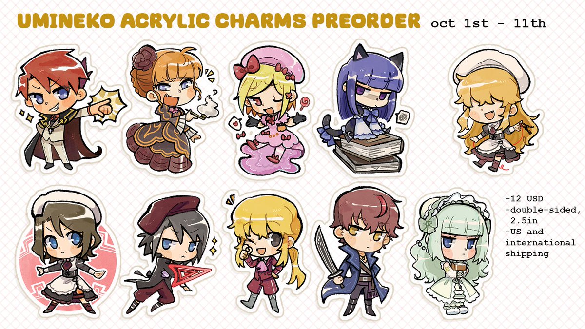 angeban93's tweet image. Happy Umineko month! I'm finally putting up preorders for these charms, they'll be available through the 11th!

👉 angeban.bigcartel.com