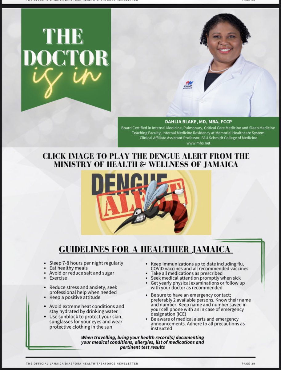 Great to increase awareness of health and wellness for a healthier Jamaica. Be sure to take precautions to avoid mosquito bites.