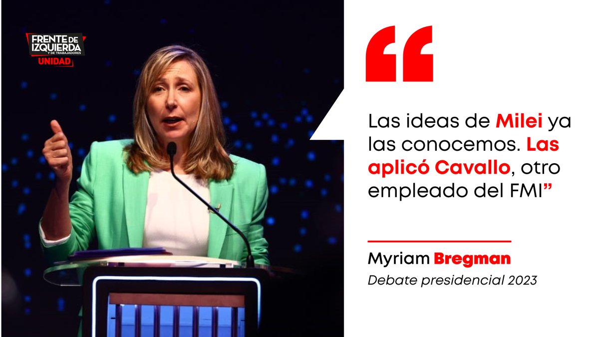 Fte_Izquierda's tweet photo. 🔴 #AHORA | 📷@MyriamBregman en el #DebatePresidencial #Debate2023 -  [ECONOMÍA] https://t.co/jQzF1aebGz