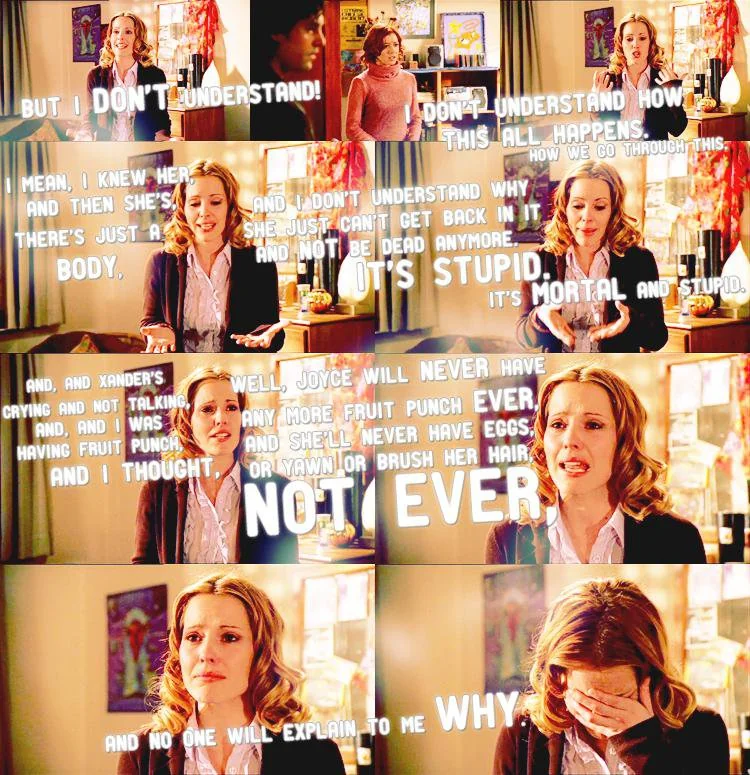 happyphantom's tweet photo. On my mind these past few days.  From Buffy, episode "The Body". https://t.co/vxXTN9Fwnq