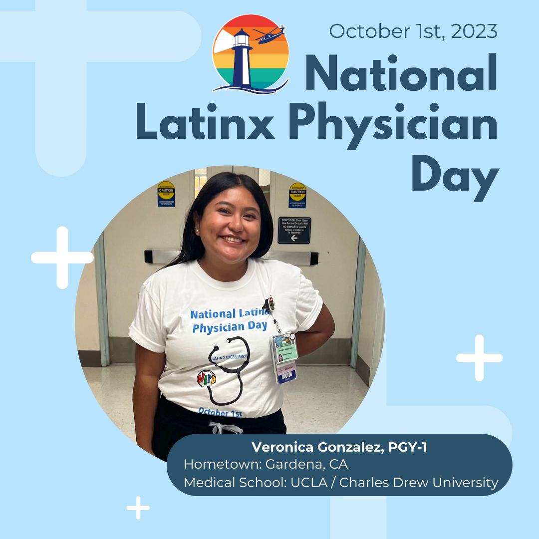 HarborUCLAEM's tweet photo. Today (October 1st) is National Latinx Physician Day and at Harbor we want to give a special highlight to some of our amazing Latinx physicians and thank them for their work!
Next up is our superstar intern, Veronica Gonzalez!
#NLPD #WhyHarborEM #ASafeHarbor #HarborUCLA #Latinx https://t.co/O5rBo2YfZY