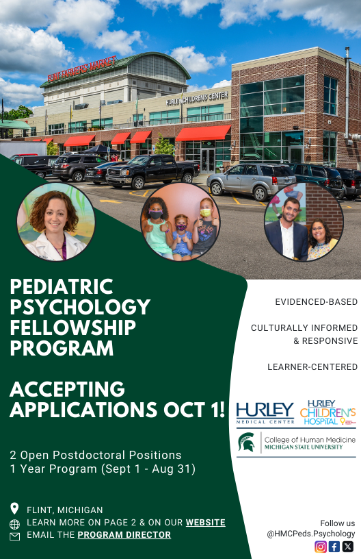 HmcpedsP's tweet photo. It is official!! We are accepting applications for our fellowship in pediatric psychology! One year, diverse &amp; fully integrated clinical settings, tailored experiences, and incredible mentorship! Learn more about us at https://t.co/3ppJnArnni https://t.co/ug4dpDETpQ