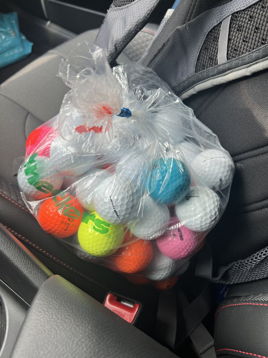 CharleyAtkison's tweet photo. #TitosSubParSponsorshipNominee @TitosVodka I lose so many balls I have to bring them by the dozens to the course. And of course they’re second hand random assortment! https://t.co/ePHOSfVK2g