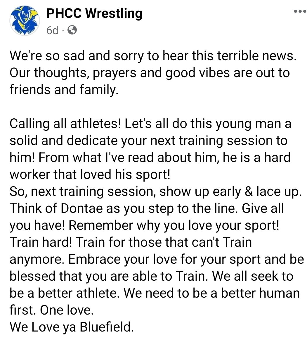 Chad Lange and Patrick and Henry CC Wrestling- absolute class acts. Thanks for this 💪❤️ Love and respect