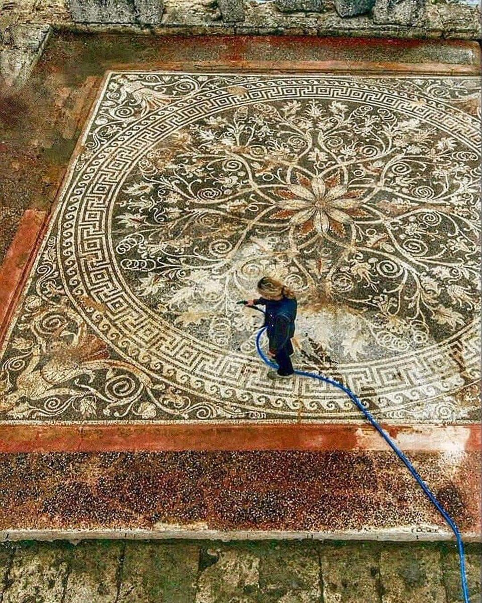 archeohistories's tweet image. One of biggest pre-roman mosaics ever found. Highly elaborate, meant to show power of Greek Kingdom of Macedonia.

Palace of Aigai, known today as Vergina, is considered not only biggest, but together with Parthenon, most significant building of classical Greece.

Constructed…