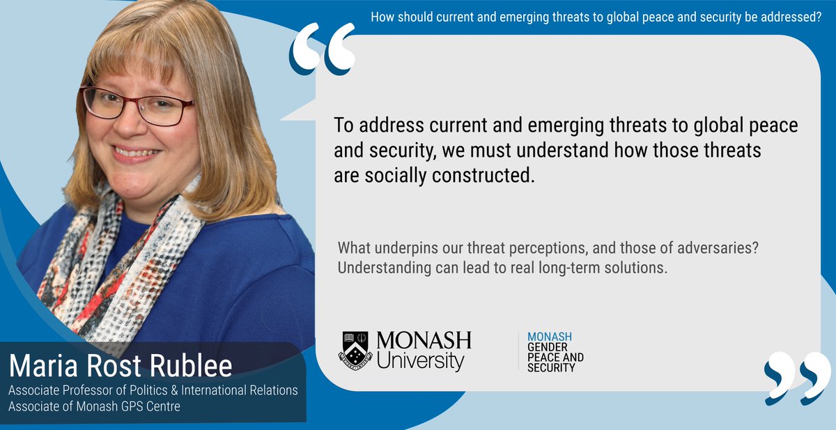 GPS researchers are committed to inclusive and critically reflective responses to global peace and security challenges. Learn more about the incredible policy-engaged and theoretically innovative national security research by @mariarostrublee here: research.monash.edu/en/persons/mar…