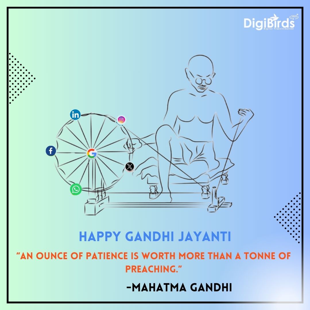 digibirds360's tweet photo. On this #GandhiJayanti, let us pledge to follow the footsteps of the Mahatma and live a life of non-violence, truth, and simplicity. Let us be the change we wish to see in the world.

#Digibirds #Digibirds360 #Gandhijayanti2023 #Digitalmarketing #Digitalmarketingagency #Seo https://t.co/7YDqAUqP0k