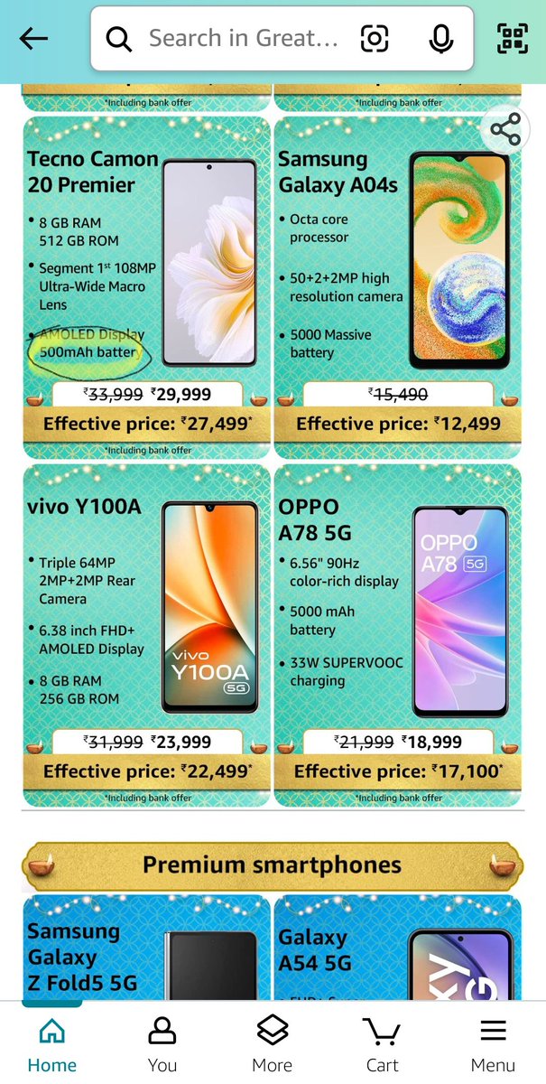 TamilTechMaster's tweet photo. Tecno 20 Premier having just 500mAh battery yep 😦😦 @amazon @tecnomobile https://t.co/n74EODtSNx
