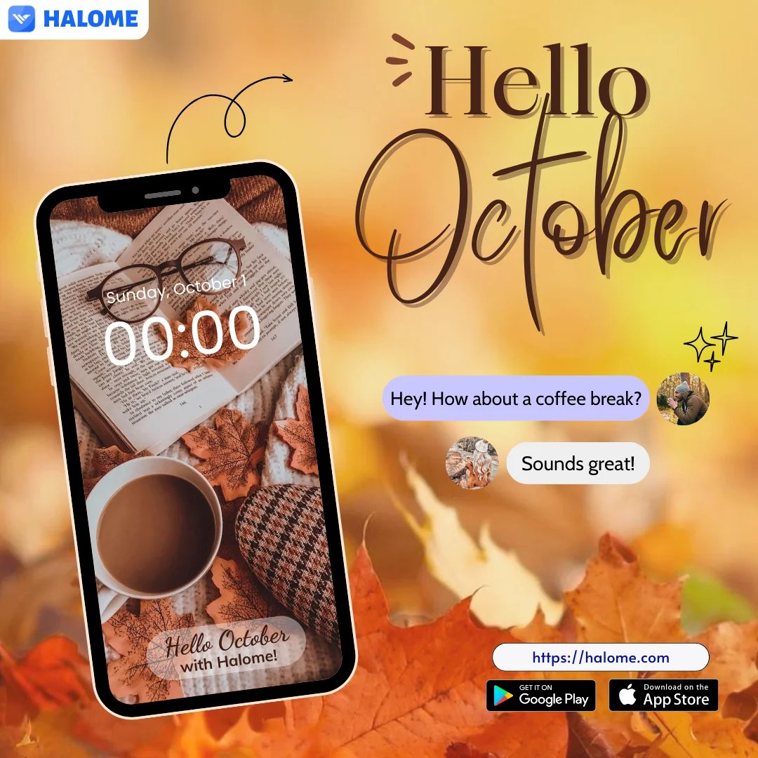 Halome_official's tweet photo. 📱🍂 Hello October with Halome! 🎃🍂

Our messaging app is all set to make your October memorable. Whether it's staying in touch with loved ones, making plans for the spooktacular season, or just sending a friendly "Hello," we've got you covered. https://t.co/TwhEx1pR1s