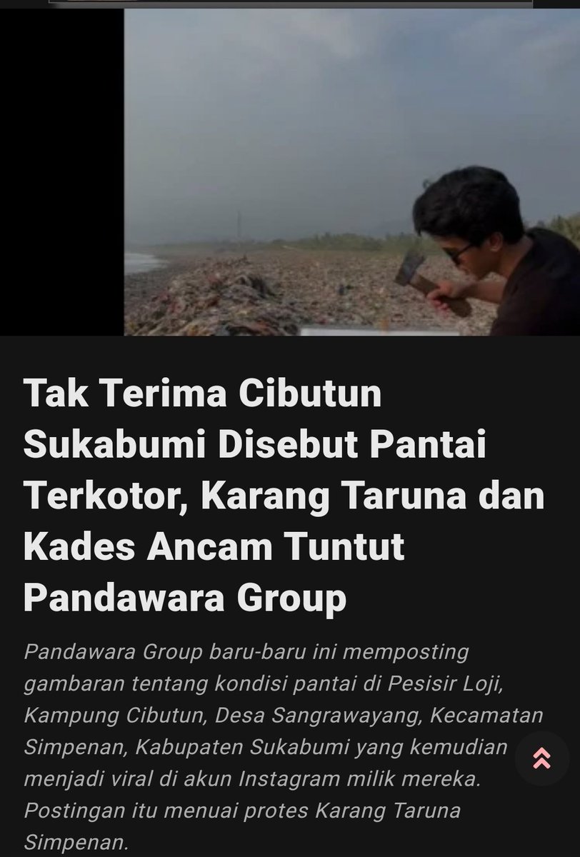 Lah, kan kenyataan emang sampah di sana numpuk banget, kok gak terima dikasi fakta? Gak kadesnya gak karang tarunanya, ndableg. Bukannya intropeksi, malah denial gini. Hahaha