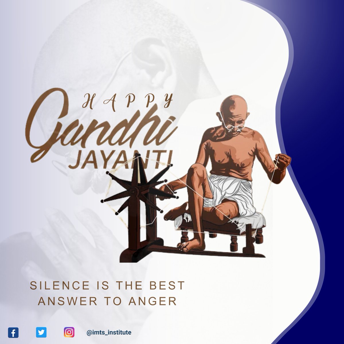 'Celebrating the man who taught us that 'be the change you wish to see in the world.' Happy Gandhi Jayanti to all of You! #2october #GandhiJayanti #MahatmaGandhi #Inspiration #fatherofnation