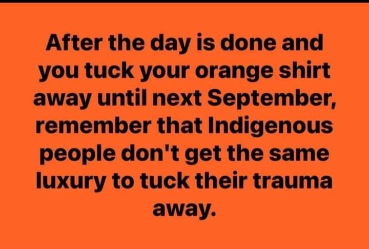 SpottedElk7's tweet photo. Many of us are learning to pack away Our Traumas, learning to deal with the shitty hand the churches n Government dealt us! We, are still here! 🧡 
#everychildmatters 
#intergenerationaltrauma 
#intergenerationalhealing https://t.co/16lYAznLEL
