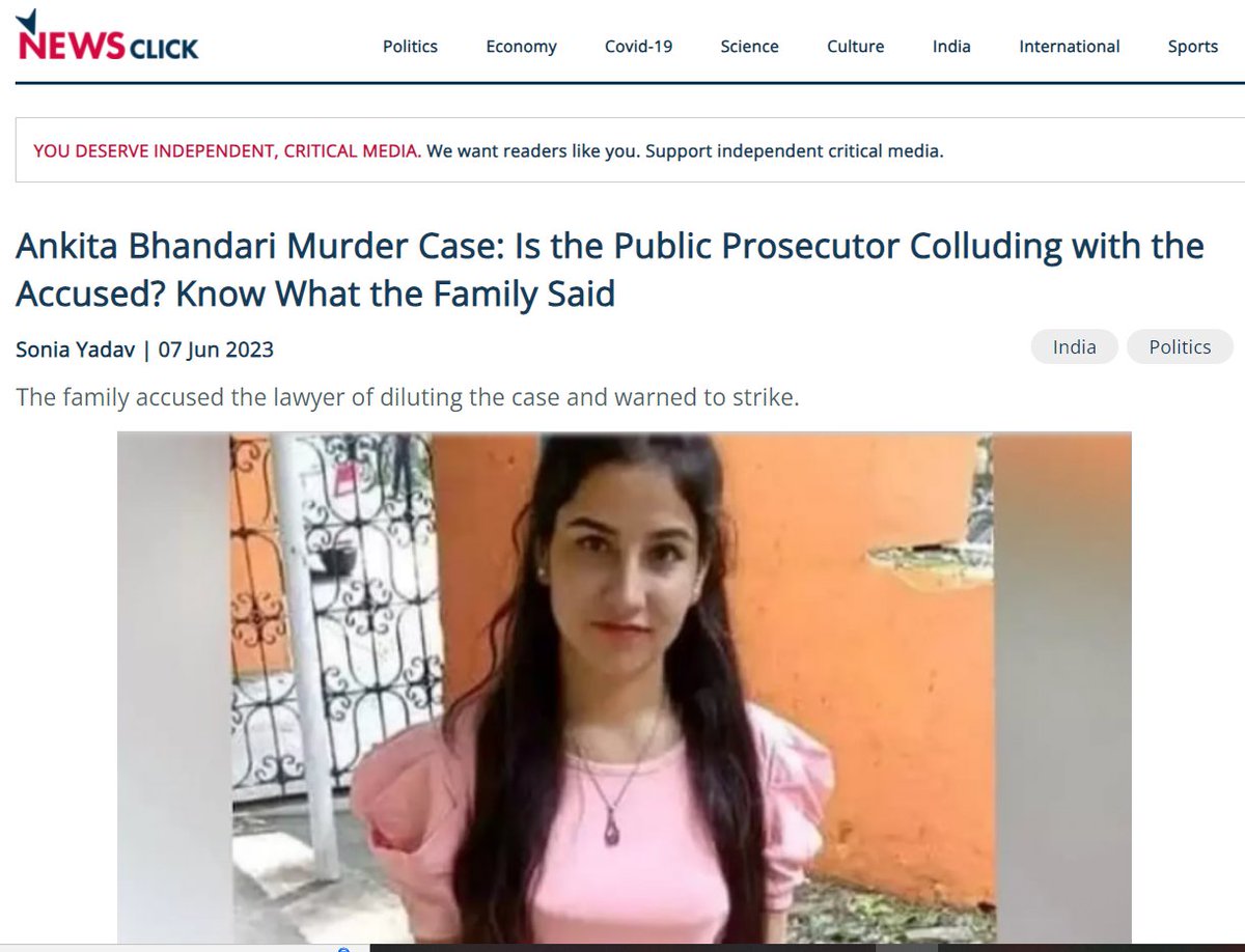 #PulkitArya, son of BJP Leader Vinod Arya, is currently in jail custody with two resort employees as accused of assaulting & throwing the 19-year-old receptionist #AnkitaBhandari into the Chilla Canal.

State Govt is accused of trying to protect the BJP leader's son.

SHAME!