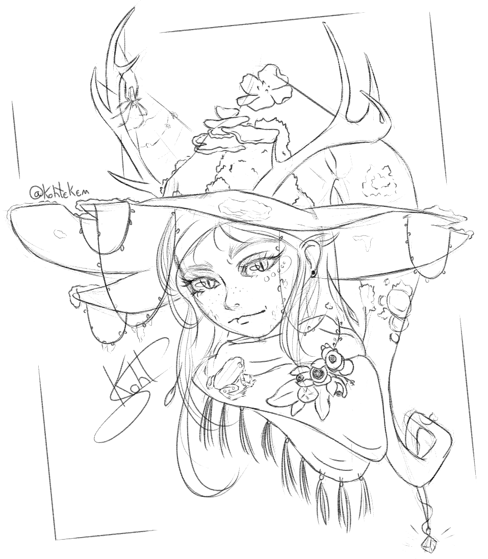kohtekem's tweet photo. Witchtober 2023 - Day 1. Forest Witch 🌿

I'm alive! Kinda...
-
#art #sketch #digitalart #illustration #witch #drawingchallenge #octoberdrawingchallenge #witchtober #witchtober2023 https://t.co/pg51oW8ro8