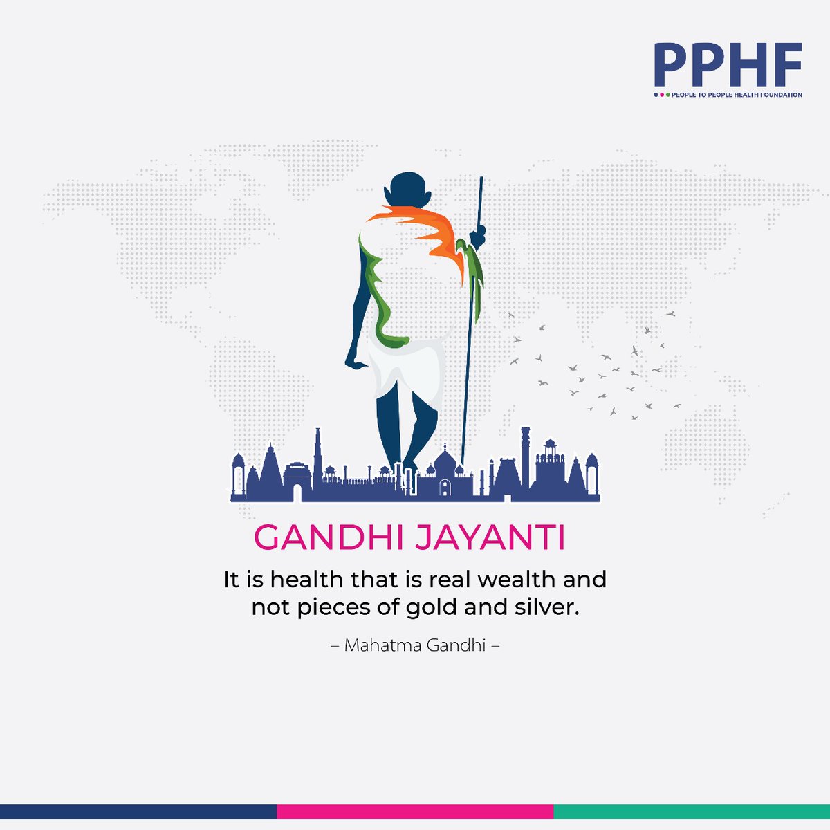 PPHF_Global's tweet photo. On this #GandhiJayanti, let's reaffirm our #commitment to #transformlives to enhance #health and #wellbeing through local solutions, envisioning a world where everyone has #EqualAccess to #opportunities for better #health

To know more, visit https://t.co/phXJJYKfUO https://t.co/JkK5az4j5w