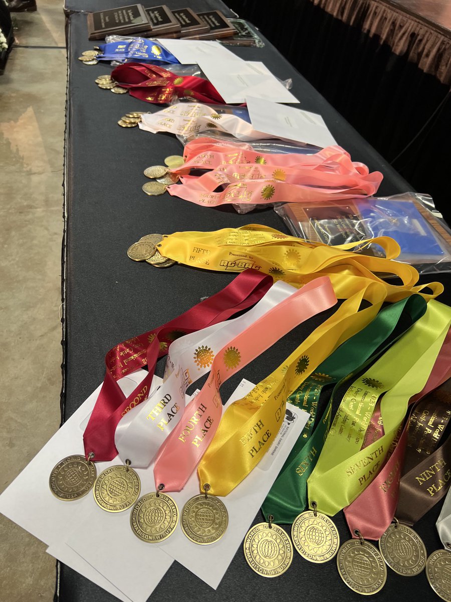 A quick snap shot of some of the awards handed out for the collegiate dairy cattle judging contest at World Dairy Expo this evening. #agbagbyrci #worlddairyexpo #ag-bag