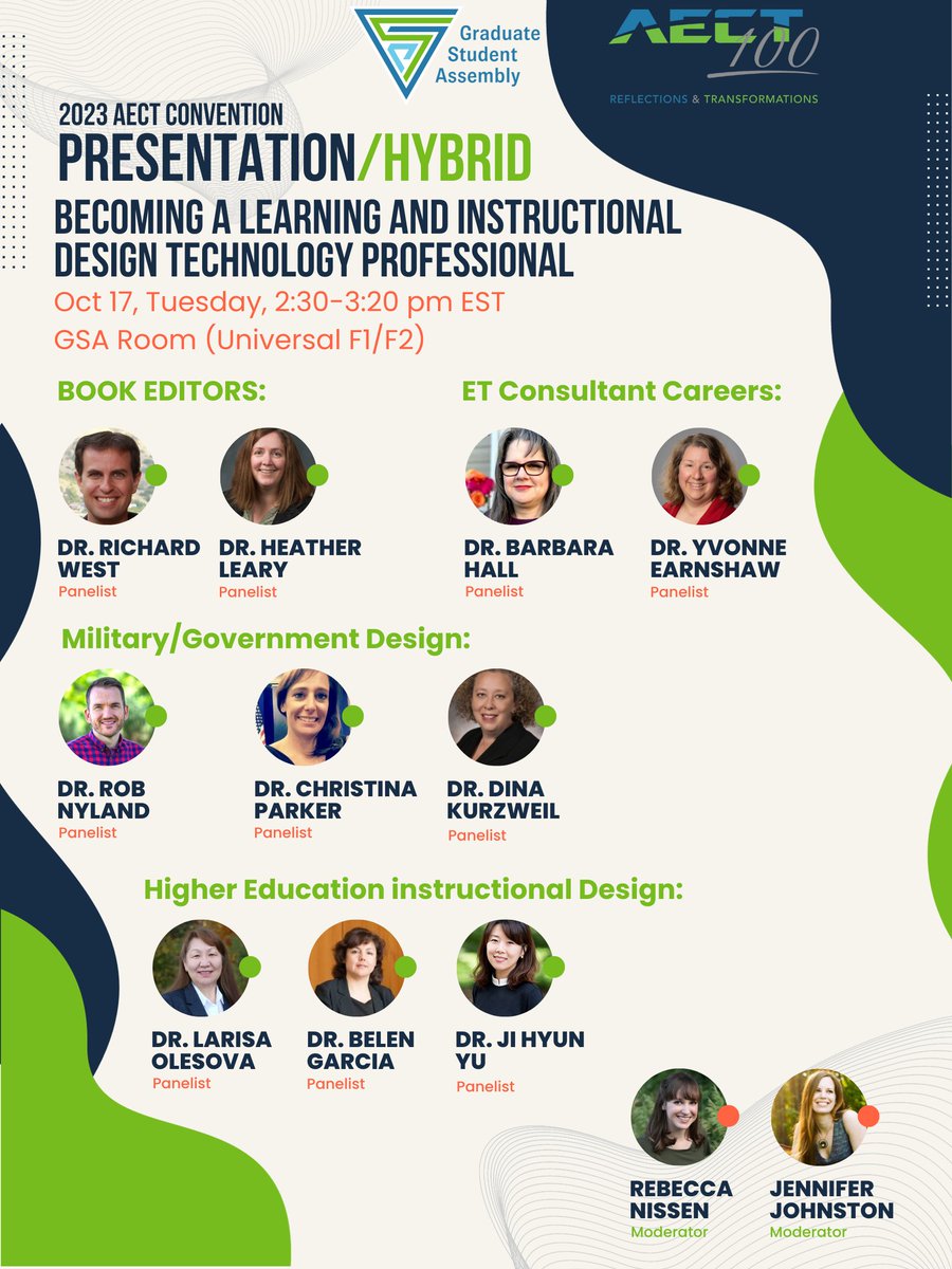 📢 Join us on Oct 17, Tuesday, 2:30-3:20pm EST in the GSA Room (Universal F1/F2) for an exciting panel on Becoming a Learning and Instructional Design Technology Professional! Learn from experts in various fields and get insights on building your career.#AECT2023 #aectgsa #EdTech