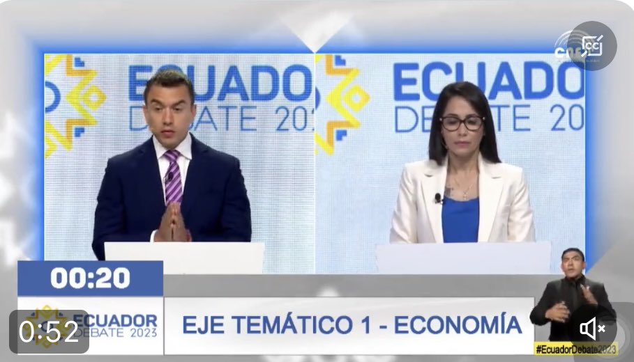 jimmyjairala's tweet photo. Antes de que se desate la batalla de los bots en las redes destaco algunas cosas: primero la buena conducción de @RuthdelSalto . Segundo, el marco respetuoso en el que se desarrolló donde se discrepó con altura. Tercero: me quedó claro que en este balotaje @DanielNoboaOk dedicó más tiempo a hacer territorio que a prepararse, en cambio el equipo de @LuisaGonzalezEc la concentró en fortalecerse para el Debate. @LuisaGonzalezEc se vió más solvente e informada, más serena y le habló a la gente. Y bueno, aún estamos a dos semanas de la elección pero este Debate  va a mover los números.