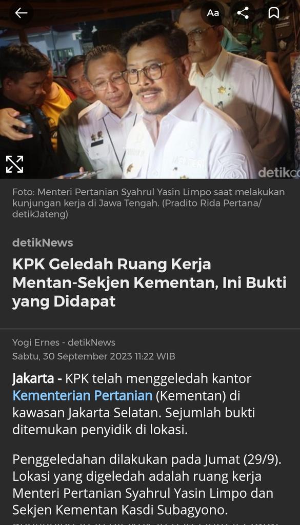 Habis JGP Terbitlah SYL.... 
Nasdem apa kabarrr??? Pantesan langsung banting stir ke koalisi oposisi... 
Ternyata oh ternyata...