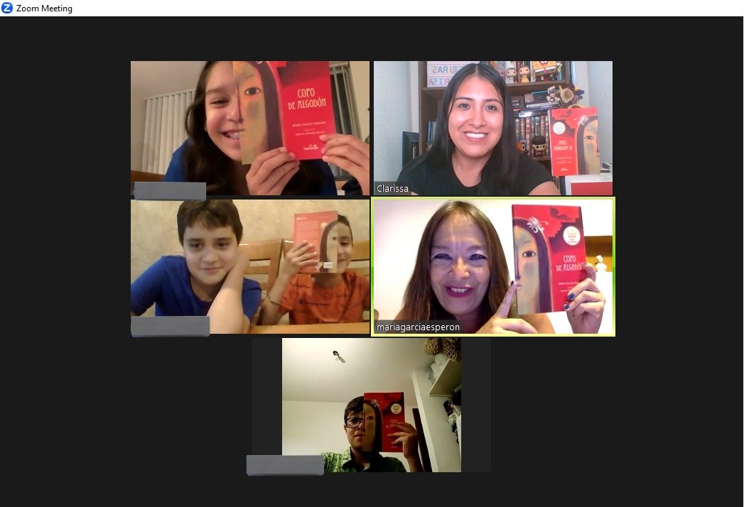Sesión de cierre de la novela infantil "Copo de algodón", de la escritora mexicana María García Esperón.

#domingolector #leyendo
