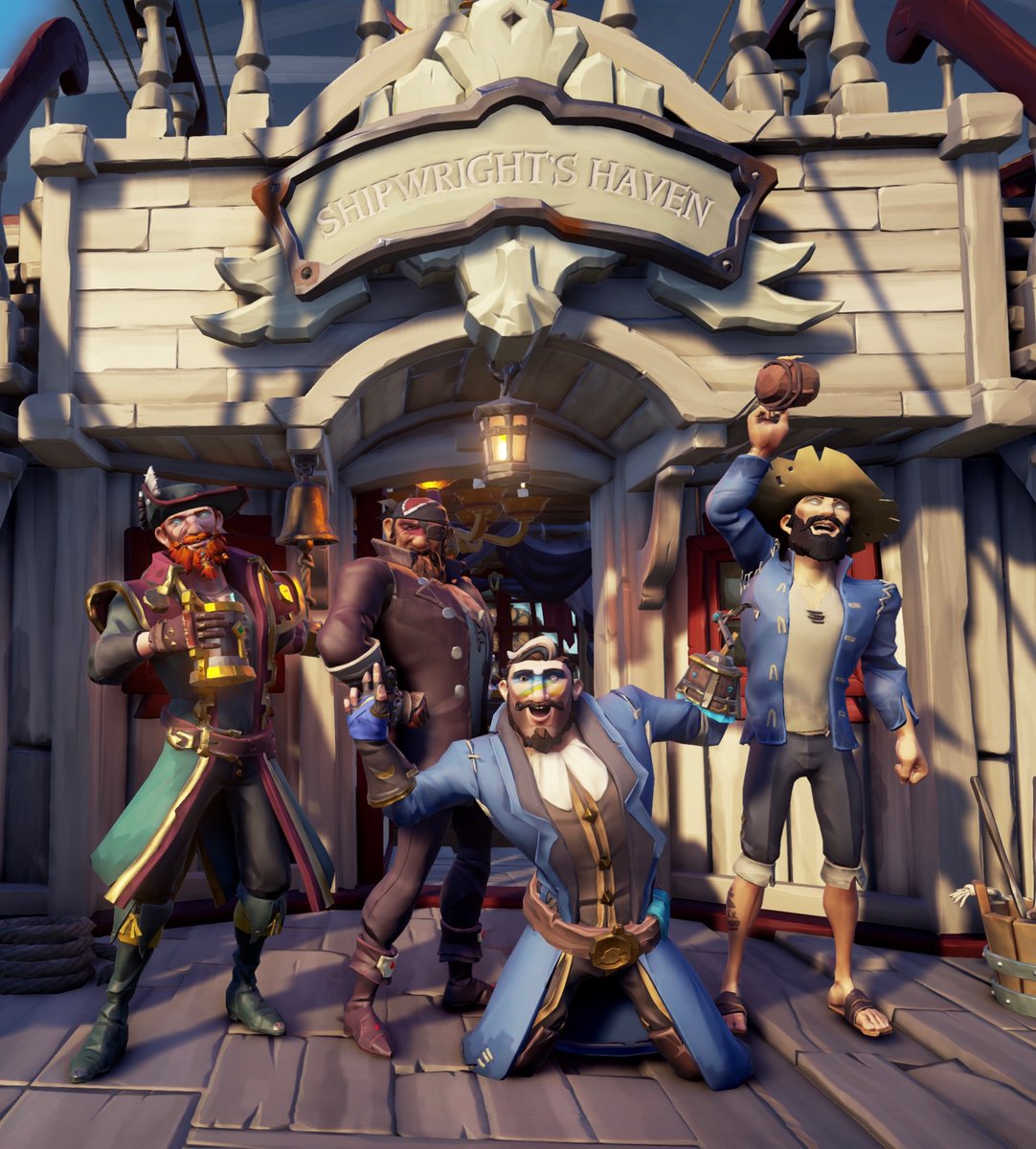 A mighty fine pirate crew! #StyleOfThieves <a href="/SeaOfThieves/">Sea of Thieves</a>