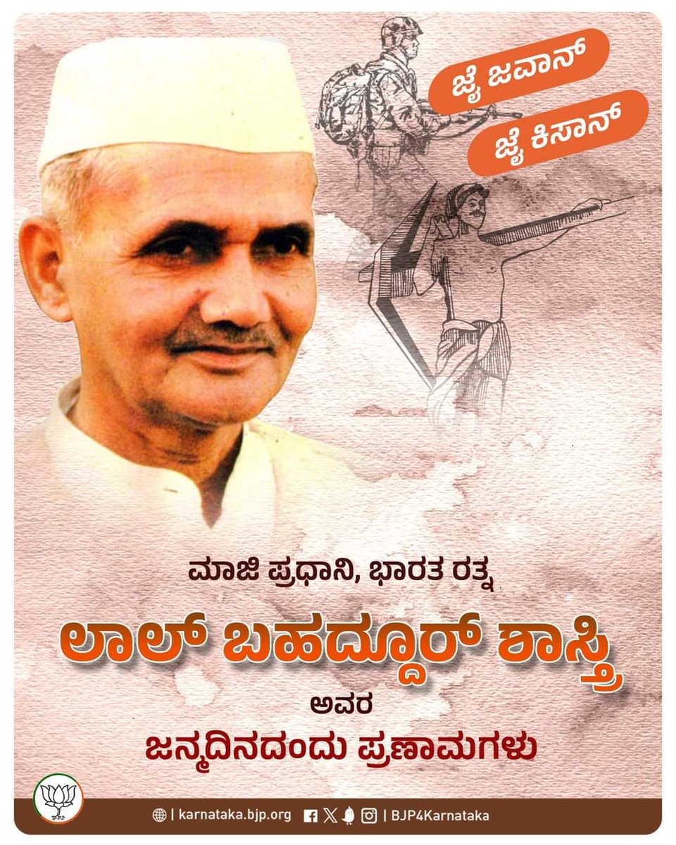 gunhalkar's tweet photo. ಧೀಮಂತ ವ್ಯಕ್ತಿತ್ವ, ಸರಳ ಸಜ್ಜನ ರಾಜಕಾರಣಿ, ದೇಶದ ಆರ್ಥಿಕ ಮತ್ತು ಸಾಮಾಜಿಕ ಅಭಿವೃದ್ಧಿಗಾಗಿ ಶ್ರಮಿಸಿದ ಮಾಜಿ ಪ್ರಧಾನಿ, ಭಾರತ ರತ್ನ ಲಾಲ್‌ ಬಹದ್ದೂರ್‌ ಶಾಸ್ತ್ರಿ ಅವರ ಜನ್ಮದಿನದಂದು ಪ್ರಣಾಮಗಳು.

#LalBahadurShastri 
#ShastriJayanti https://t.co/Rf3AB0sw4e