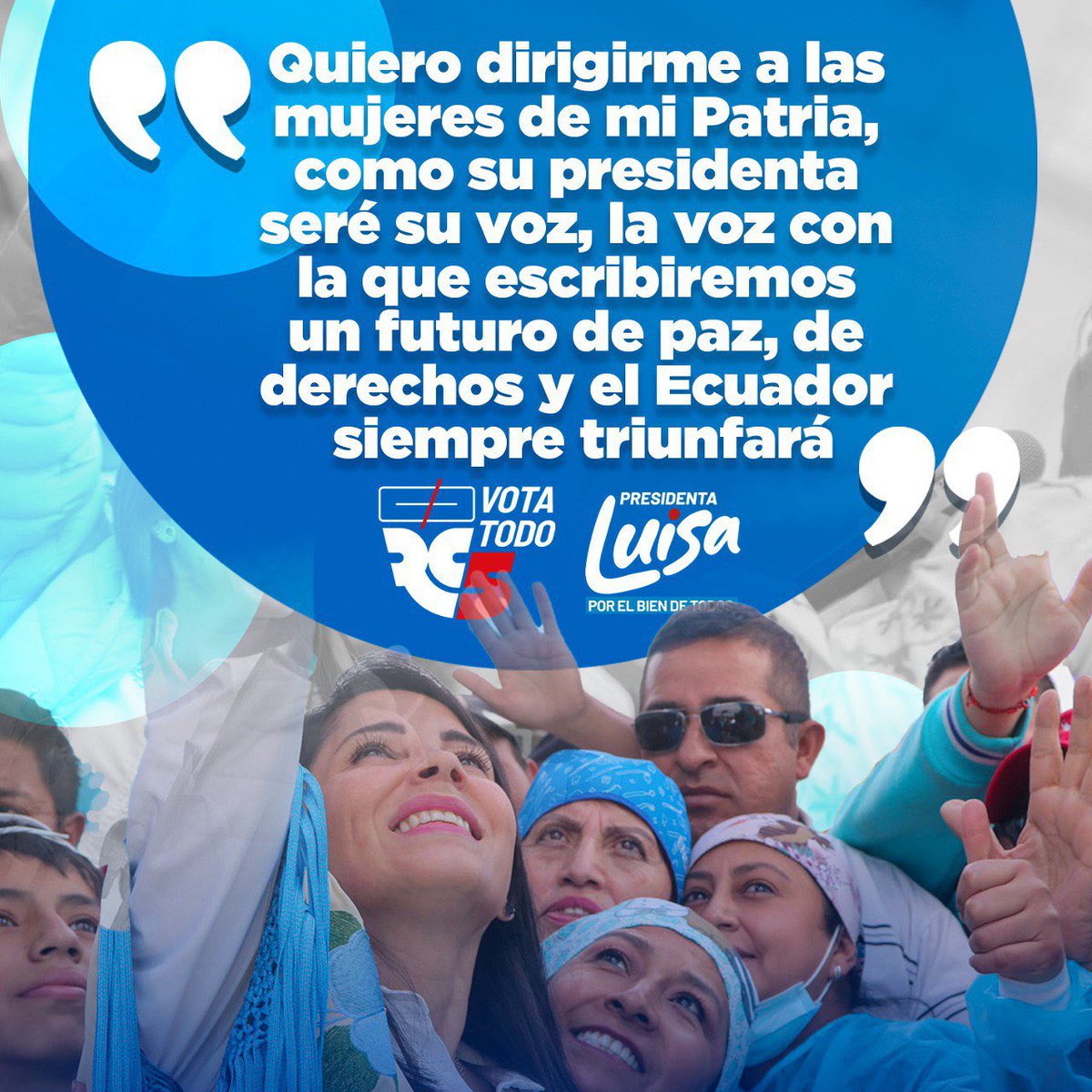 LuisaGonzalezEc's tweet photo. #YaMeDecidíPorLuisa 
#GanóLuisaGanóEcuador 💙 https://t.co/GWCxjC6Gw5
