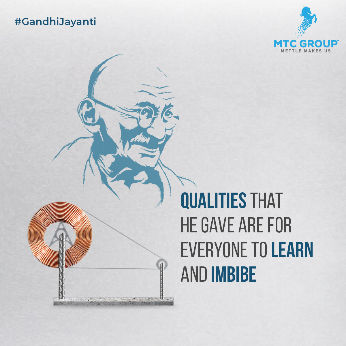 Celebrating the Legacy of the Father of Our Nation, Who Laid the Strong Foundation for Our Future. Happy Gandhi Jayanti! #HappyGandhiJayanti #Gandhiji #GandhiBapu #MTCGroup #ScrapMetal #Recycling #MetalRecycling #Metal #Copper #Ferrous #NonFerrous #Aluminum #Steel