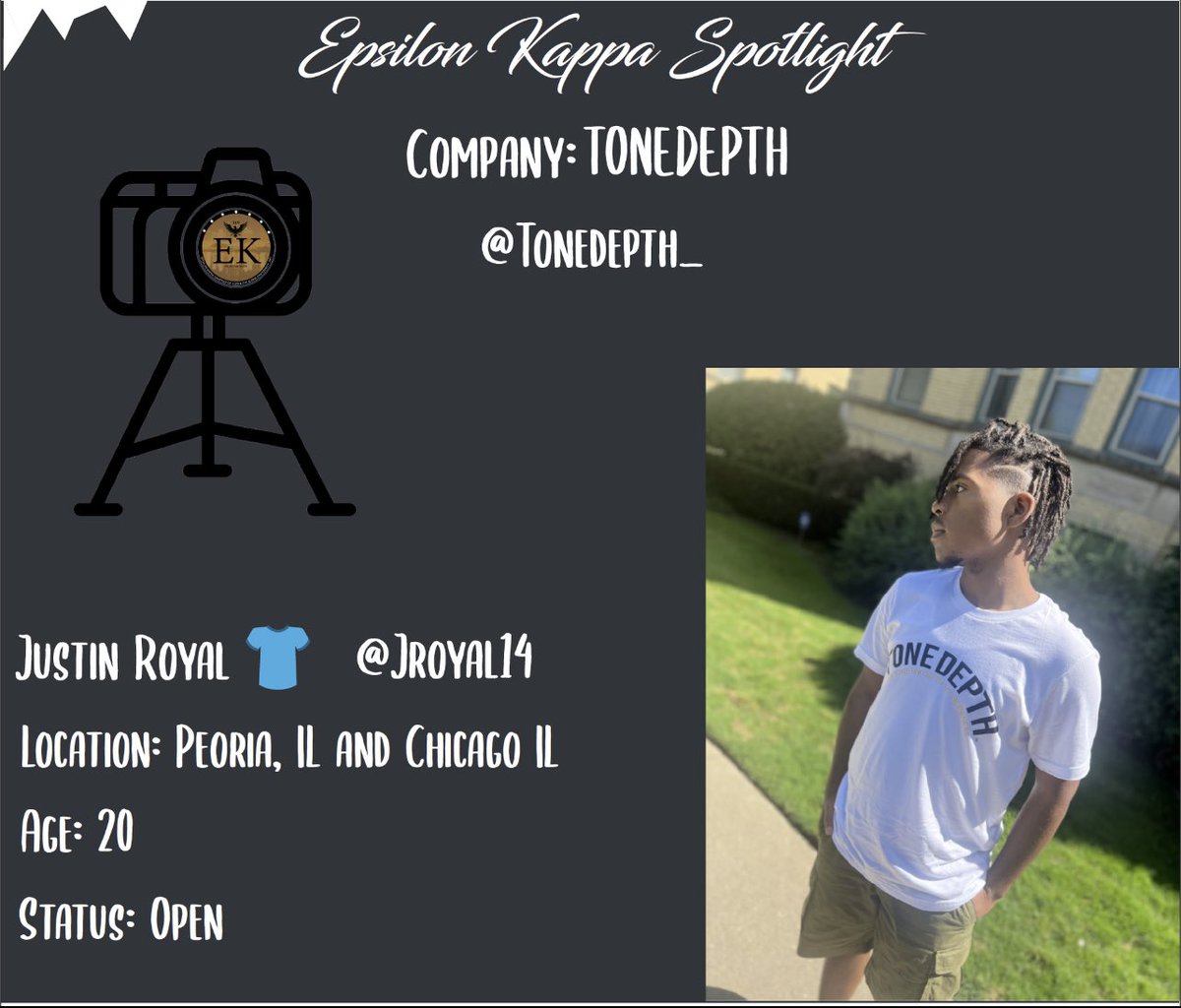 BradleyAlphas's tweet photo. 🎉 Join us in celebrating Bro. Royal (SP '23 Initiate) and his streetwear brand, ToneDepth! ✨ Every design is a fusion of style and innovation, where creativity shines! 🌟 #BradleyAlphas #EKAllDayEveryday #ToneDepth_ https://t.co/PSz9turD78