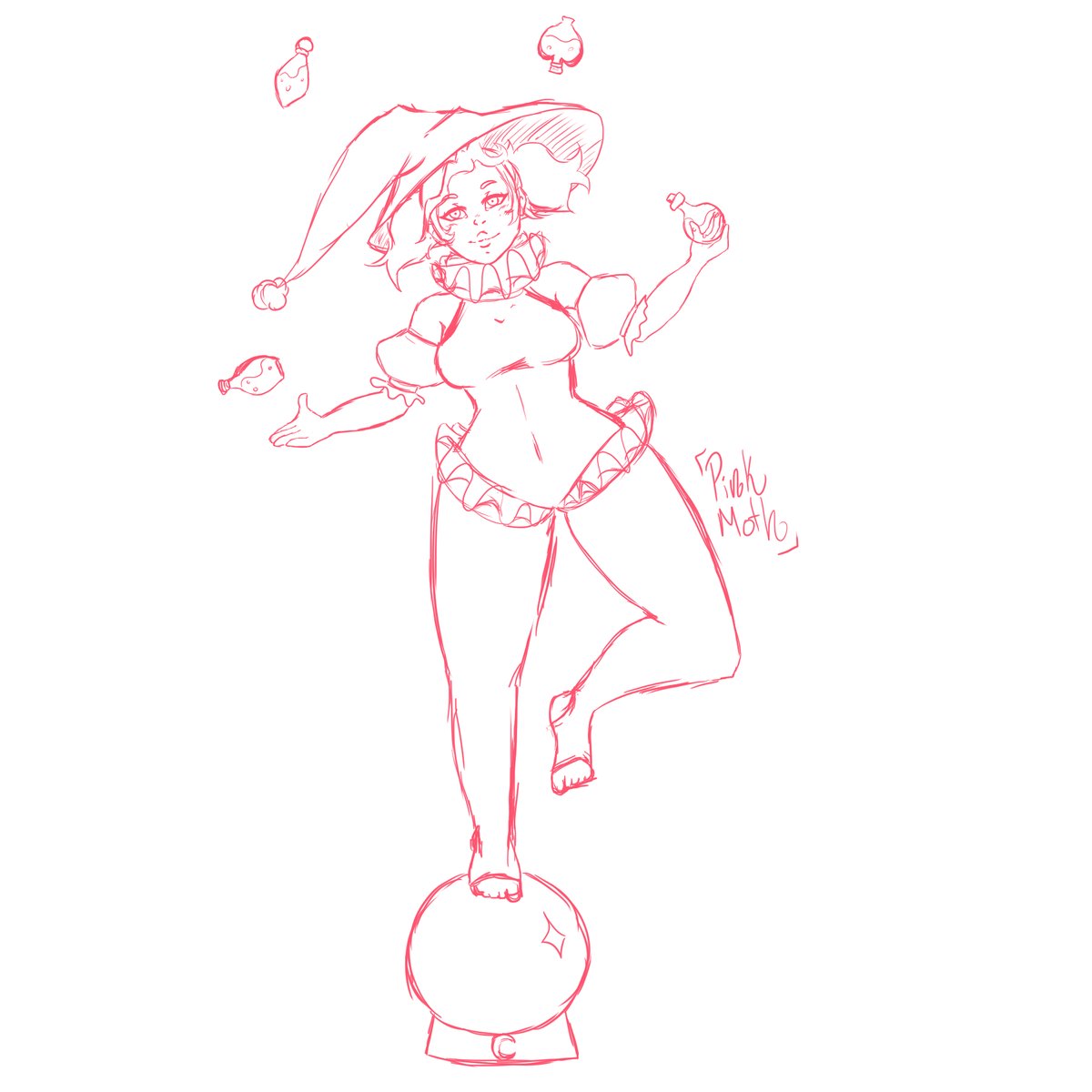 PinkMoth4's tweet photo. Circus Witch 🔮 
#witchtober2023 #art #artistsontwitter https://t.co/q8GQTOEmux