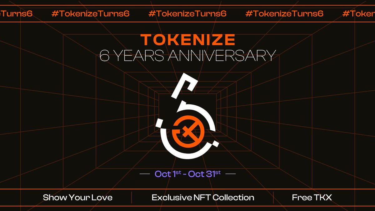 🥰Mark your calendars and get ready to party because #TokenizeXchange 's birthday is just around the corner! 

Join us in a month-long series of events for you, starting with the "Show your love for Tokenize" contest!

More details: tokenize.exchange/blog/article/c…
#TokenizeTurns6