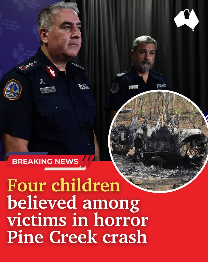 POLICE ARE STILL WORKING TO IDENTIFY THE SIX LOST LIVES IN ONE OF THE TERRITORY'S WORST ROAD CRASHES IN HISTORY, BUT INVESTIGATORS BELIEVE IT WAS A FAMILY WITH FOUR CHILDREN. #NTNEWS bit.ly/46Qc399