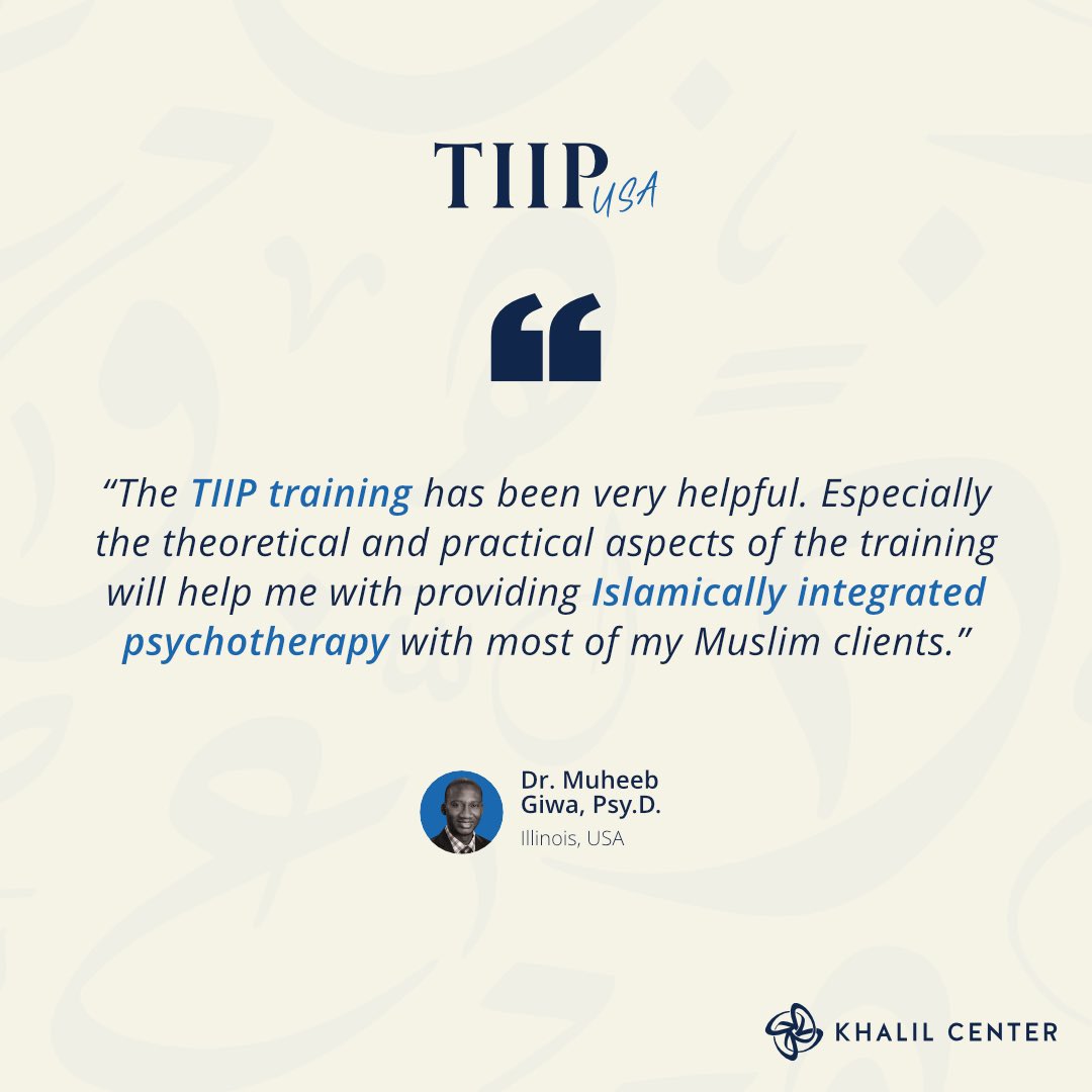 Check out this testimonial from one of our TIIP Training attendees! 

Join our TIIP training in Chicago for a remarkable experience that could be yours too! 

🔗khalilcenter.com/events/tiipusa