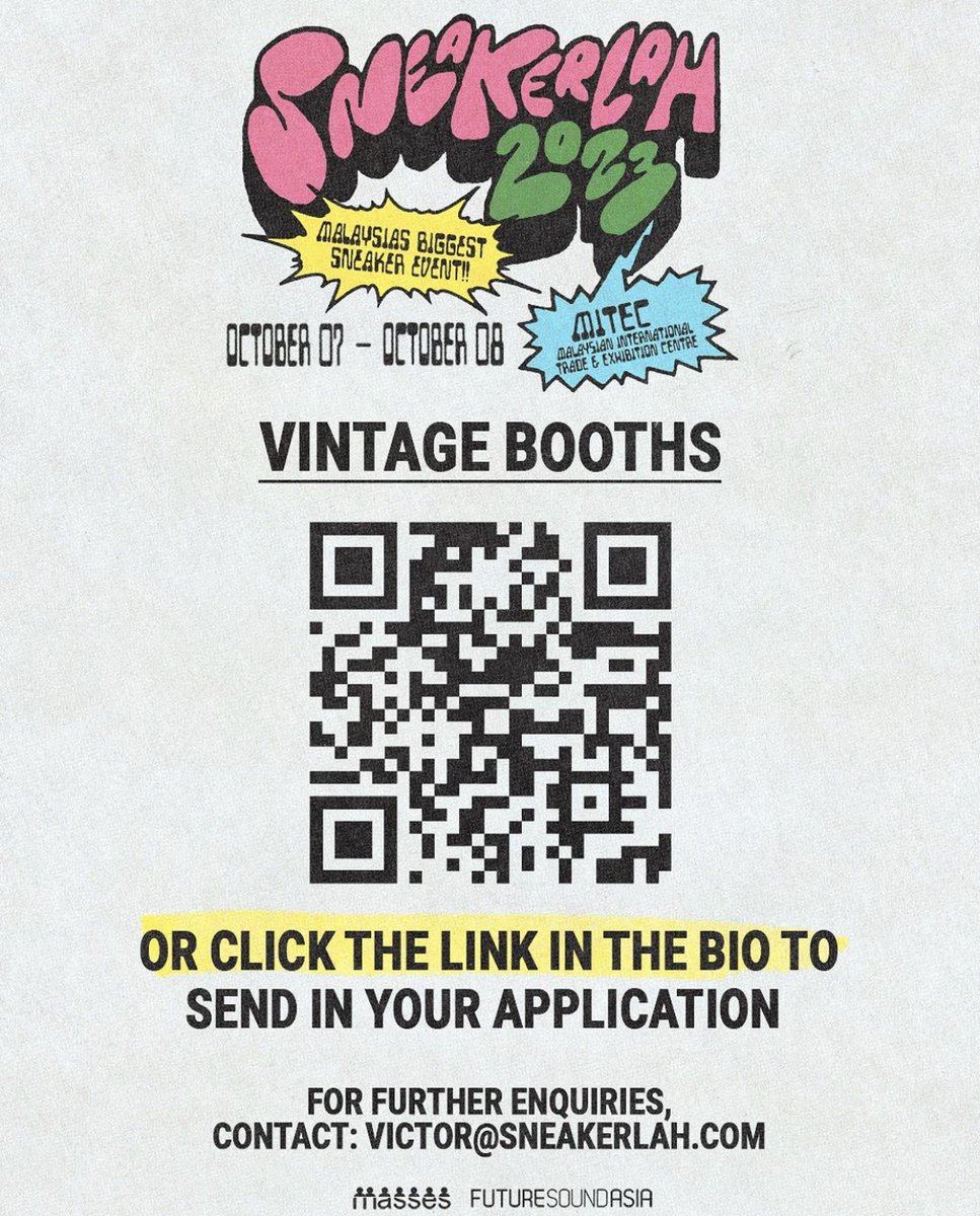 SantaiSini's tweet image. Pencinta kasut dan barang vintage jgn lupa singgah MITEC 7-8 Oktober ni. Ada event Sneakerlah 😍

#santaisini #sneakerlah #thrifted #menarik #event #jom