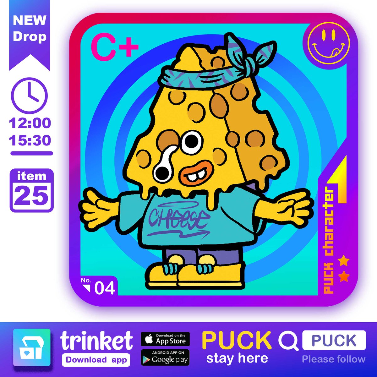 triPUCK's tweet photo. NEW Drop !!!
ใน app Trinket
PUCK Trinket card No.04
Cheat Day
Cheese Boy
25 item
ไปเก็บกันได้ช่วงเที่ยงถึงสามโมงครึ่ง
...
#puck #3puck
#CheatDay #CheeseBoy
#PUCKtrinket
#Trinket https://t.co/EjbQ6ehpg5