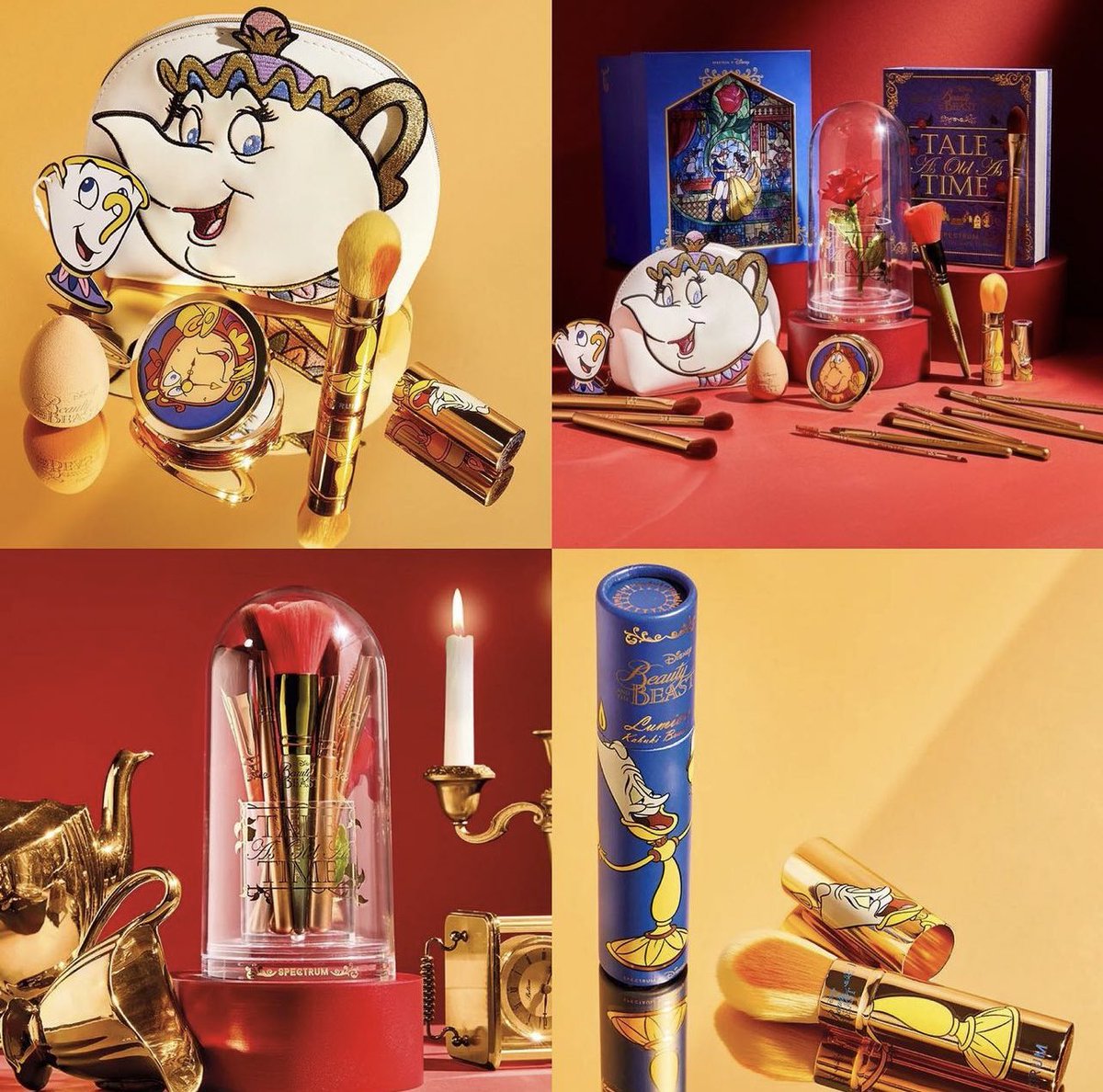 Trendmood's tweet image. #REVEALED🚨 NEW! Collection & Collab #Disney x #spectrumcollections 🫖✨🌹 The Beauty & The Beast 📖
Includes:
🌹 Rose Cloche Storage $75
🕯️ Lumiere Kabuki Make up Brush $38
📖 12 Piece Makeup Brush Set $98
🫖 'Be Our Guest' Makeup Bag Bundle $68 Mirror, brush, makeup sponge and…