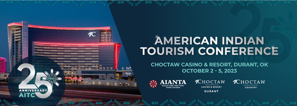 OfficialAIANTA's tweet photo. One more sleep until we kick off the 25th Annual American Indian Tourism Conference! We’re so excited to welcome attendees to this celebration - it’s going to be a big one! #AITC2023 #WeAreStillHere #AIANTA #DiscoverNativeAmerica #Tourism #Travel #NativeAmerica @choctawnationOK https://t.co/ltGzl7SKB5