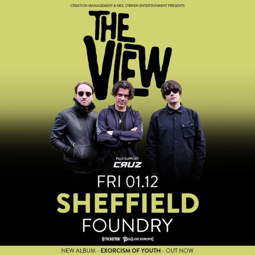 SHEFFIELD 🤩🤩 Honoured to be supporting the legendary @viewofficial on the 1st Dec! Some gig this is going to be - tickets in bio @This_Feeling @SJMConcerts