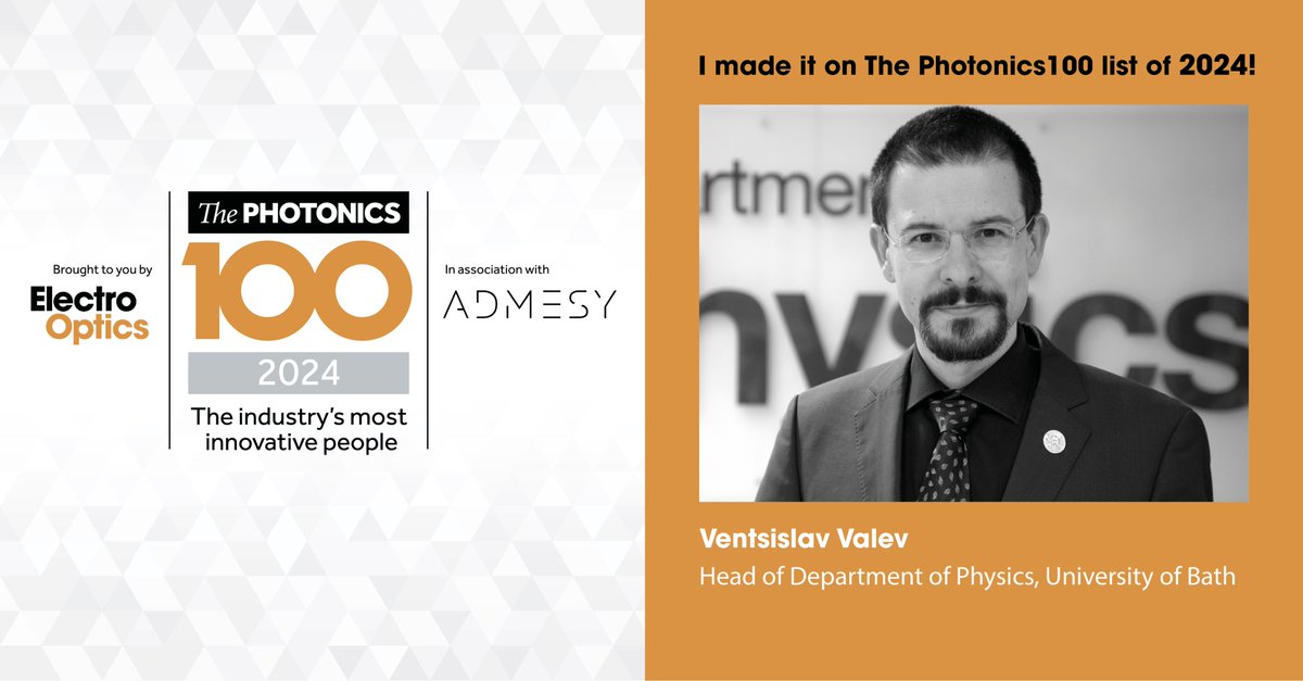 Congratulations to all colleagues whose work has been highlighted by the #Photonics100 list!  I am delighted to feature on it. I owe it to the excellent work of my team members and collaborators, as well as to the support of my family.🙂👍 
electrooptics.com/thephotonics10…