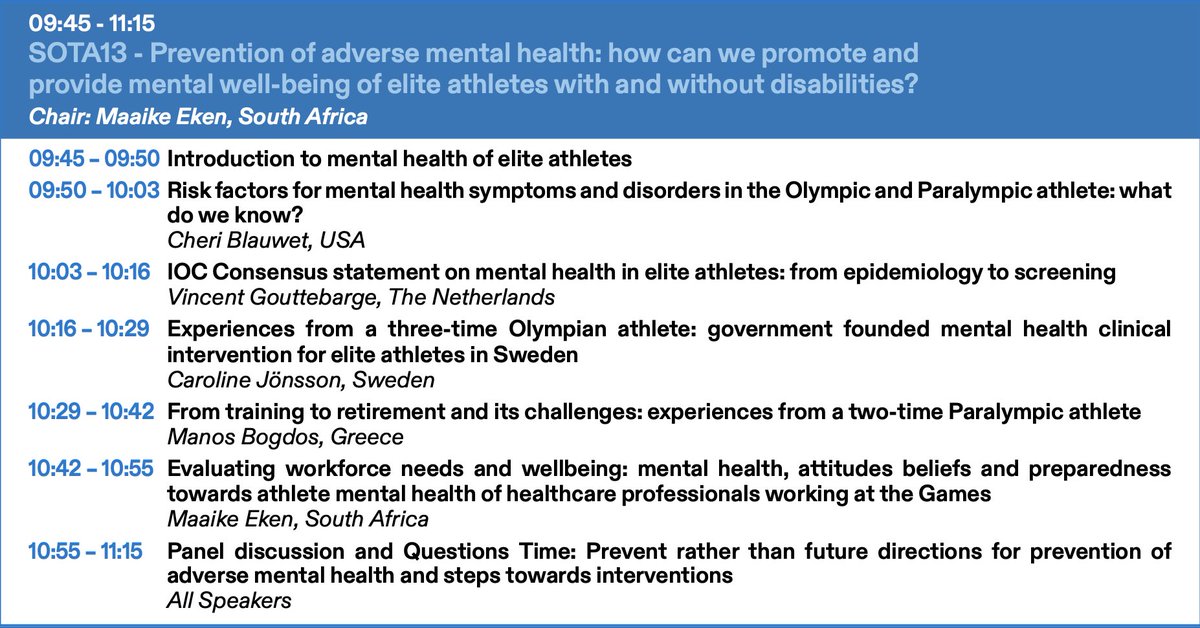 Maaike Eken (@maaikeeken) on Twitter photo Very excited to see the programme for the 7th IOC World Conference on Prevention of Injury & Illness in Sport, held in Monaco from 29 Feb - 2 March 2024!
Check out de programme: bit.ly/IOCprev2024Pro…
Register here: aimgroup.eventsair.com/iocwc2024/reg/…
<a href="/RoaldBahr/">Roald Bahr</a> Very excited to see the programme for the 7th IOC World Conference on Prevention of Injury & Illness in Sport, held in Monaco from 29 Feb - 2 March 2024!
Check out de programme: bit.ly/IOCprev2024Pro…
Register here: aimgroup.eventsair.com/iocwc2024/reg/…
<a href="/RoaldBahr/">Roald Bahr</a>
